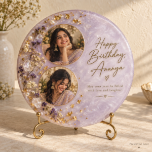 Birthday & Anniversary Resin Wish Frame — illustrative Preserved Love design preview