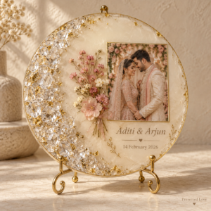 Crystal & Floral Resin Photo Frame — illustrative Preserved Love design preview